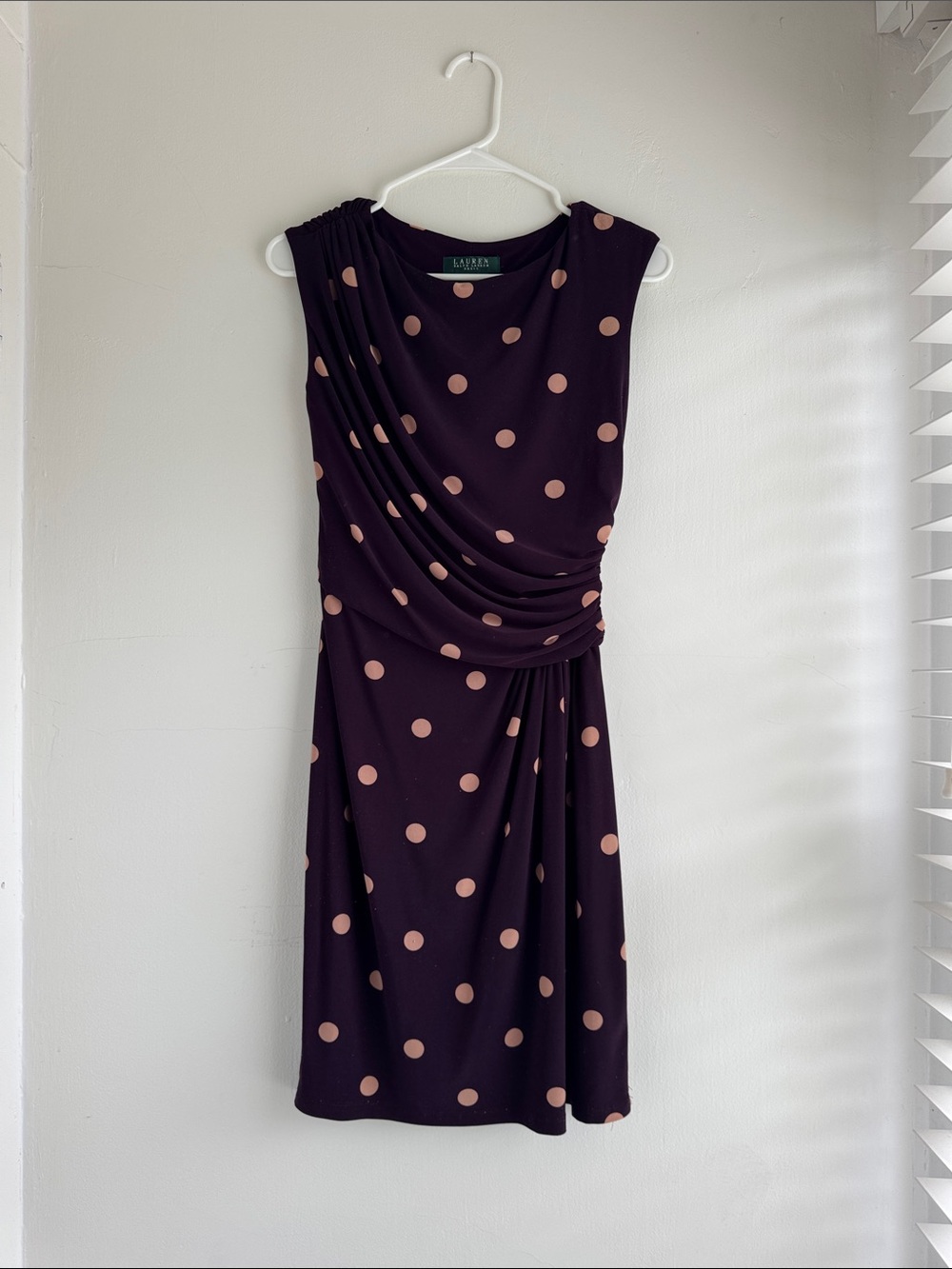 Lauren Ralph Lauren Plum Dress with Pink Polka Dots